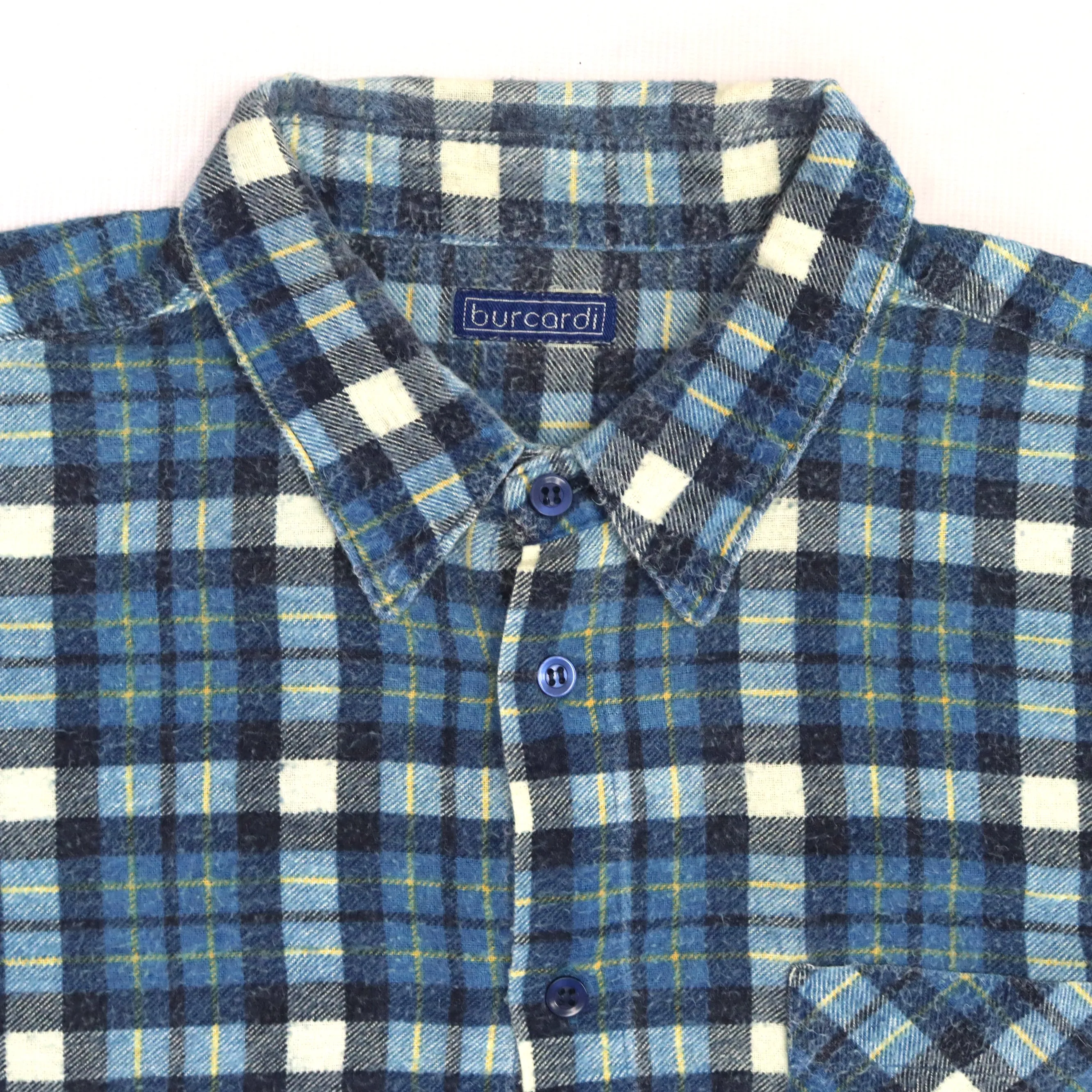 Burcordi Checkered Flannel Shirt Blue