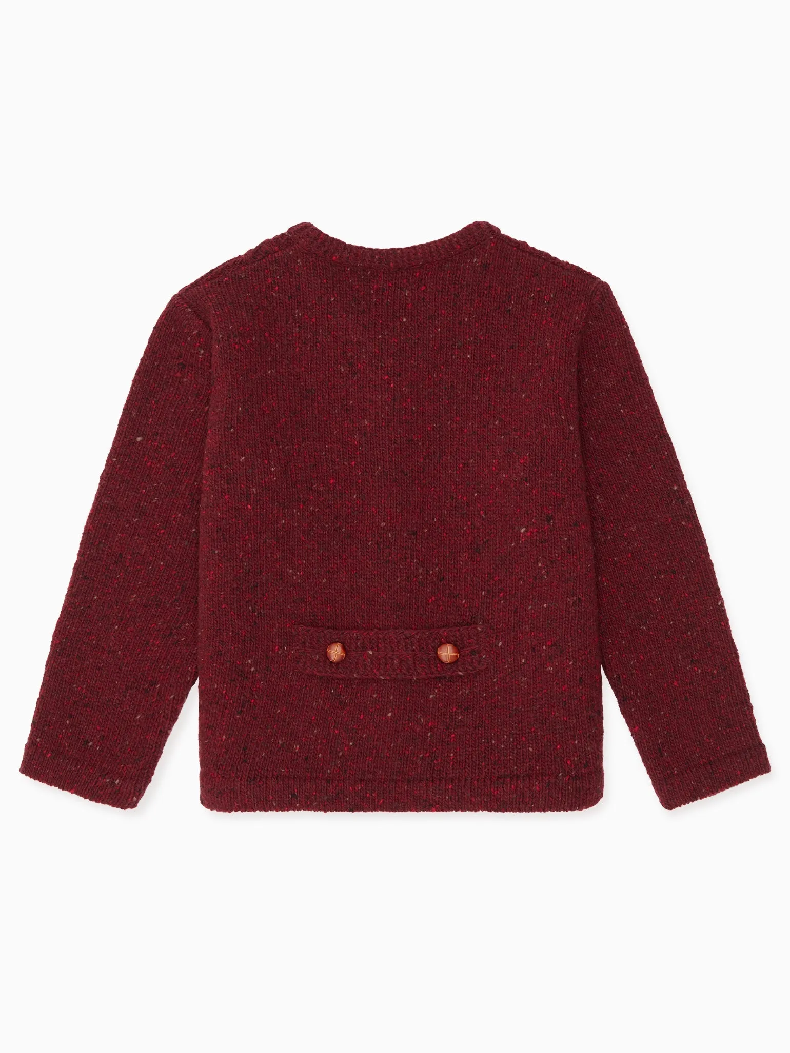 Burgundy Zas Merino Boy Cardigan