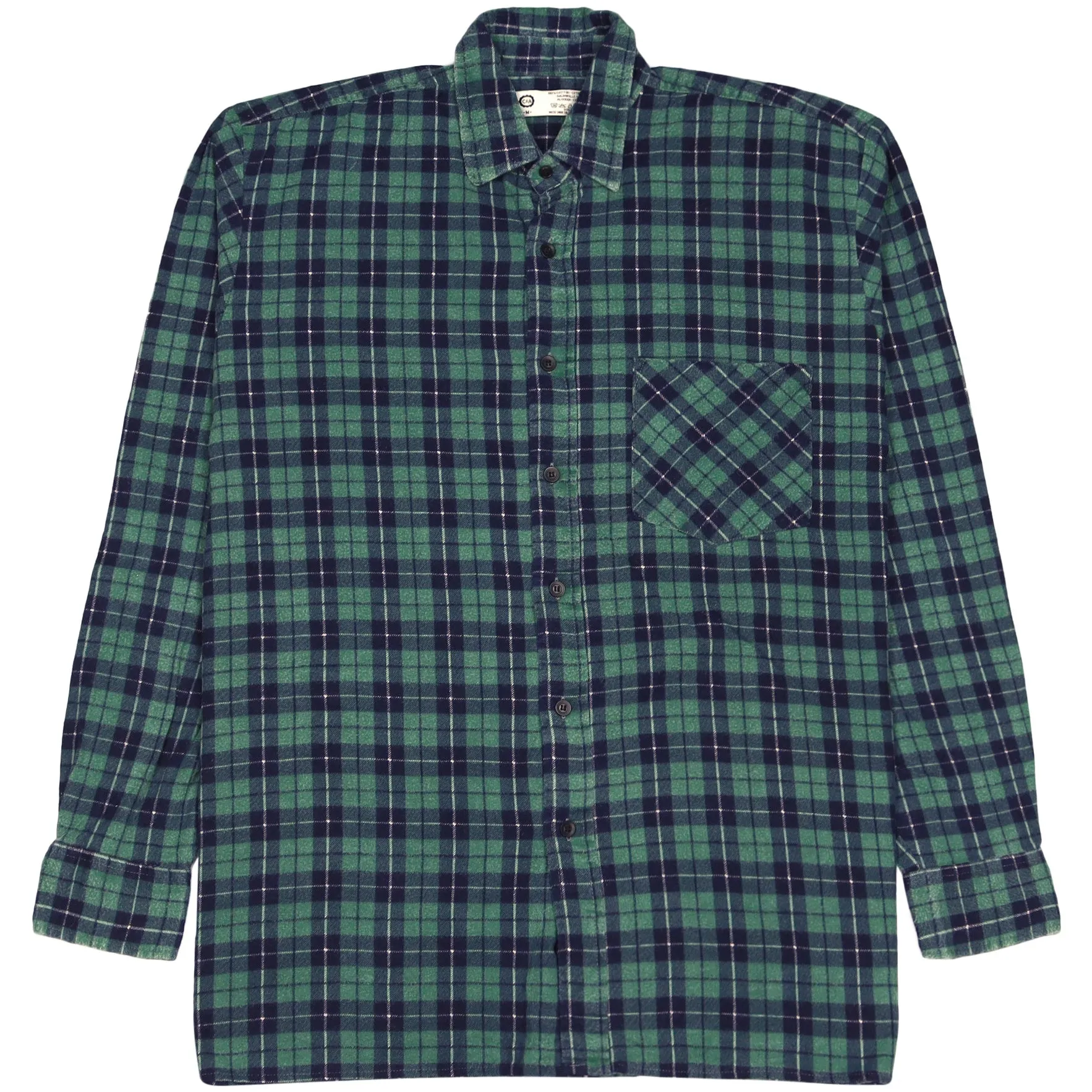 CA Vintage Checkered Flannel Shirt Green Navy Black