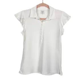 Calia White Half Button Up Golf Polo- Size S