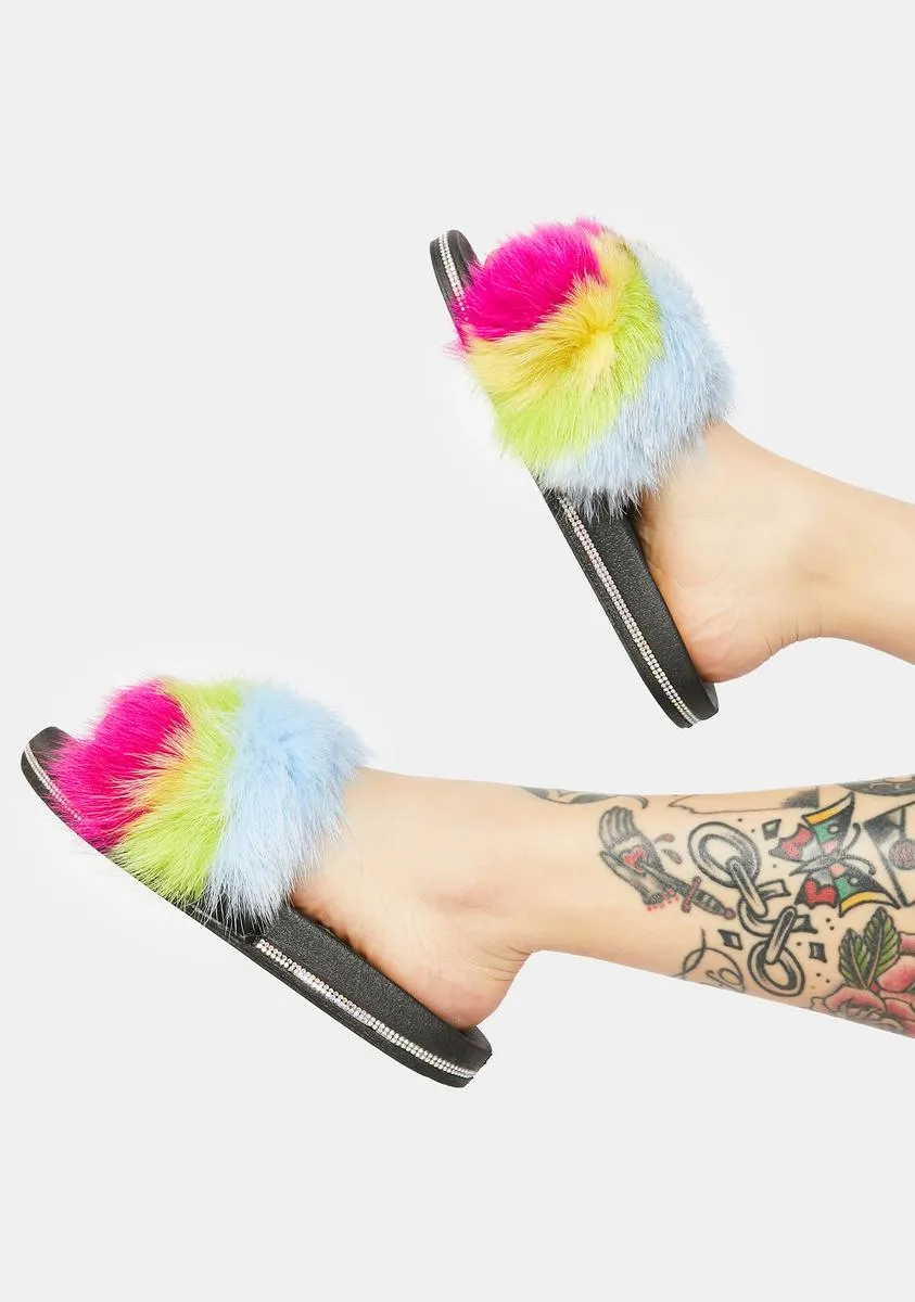 Can You Hang Faux Fur Slide Sandals-