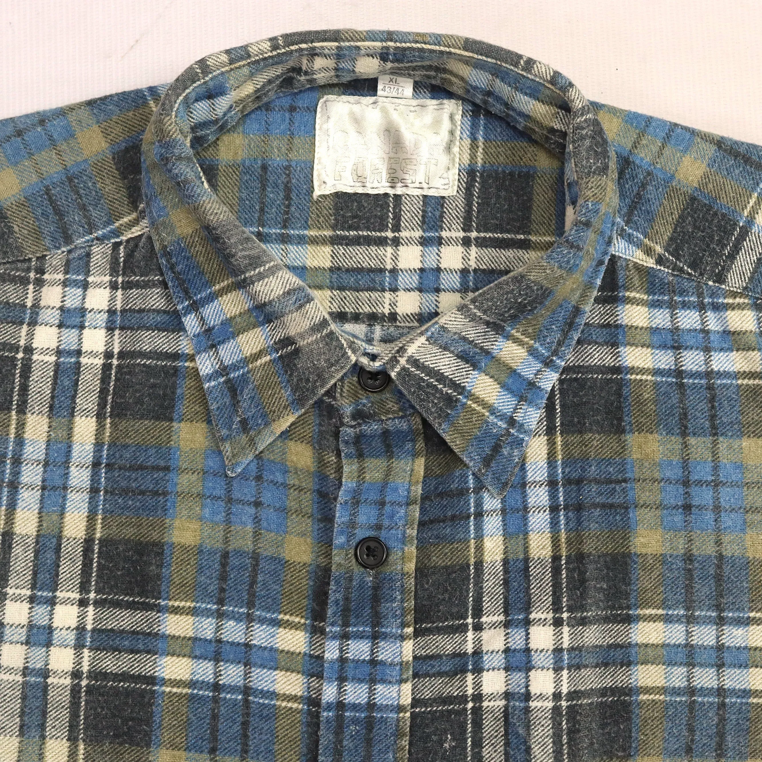 Canada Forest Checkered Flannel Shirt Blue Green