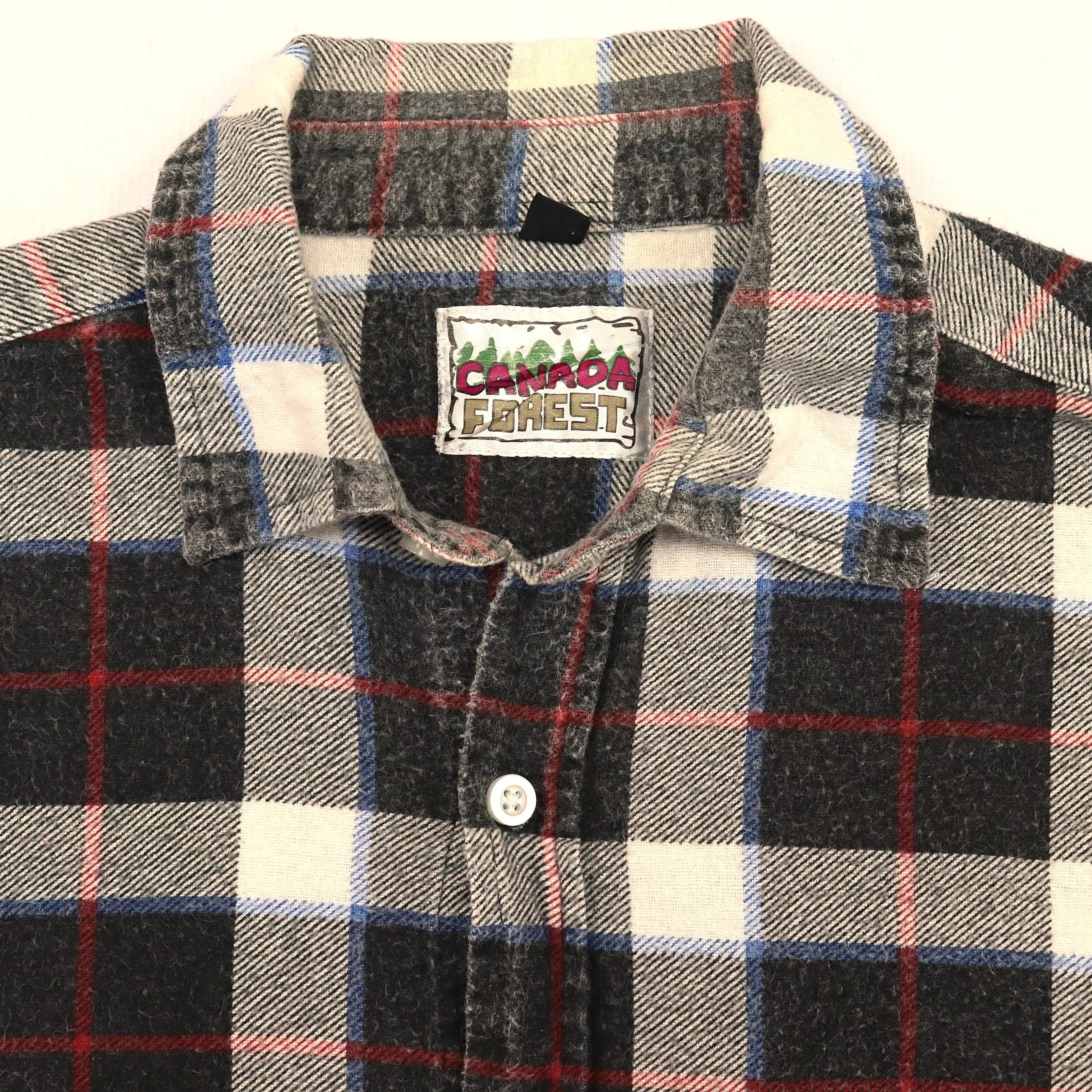 Canda Checkered Flannel Shirt Grey White Navy