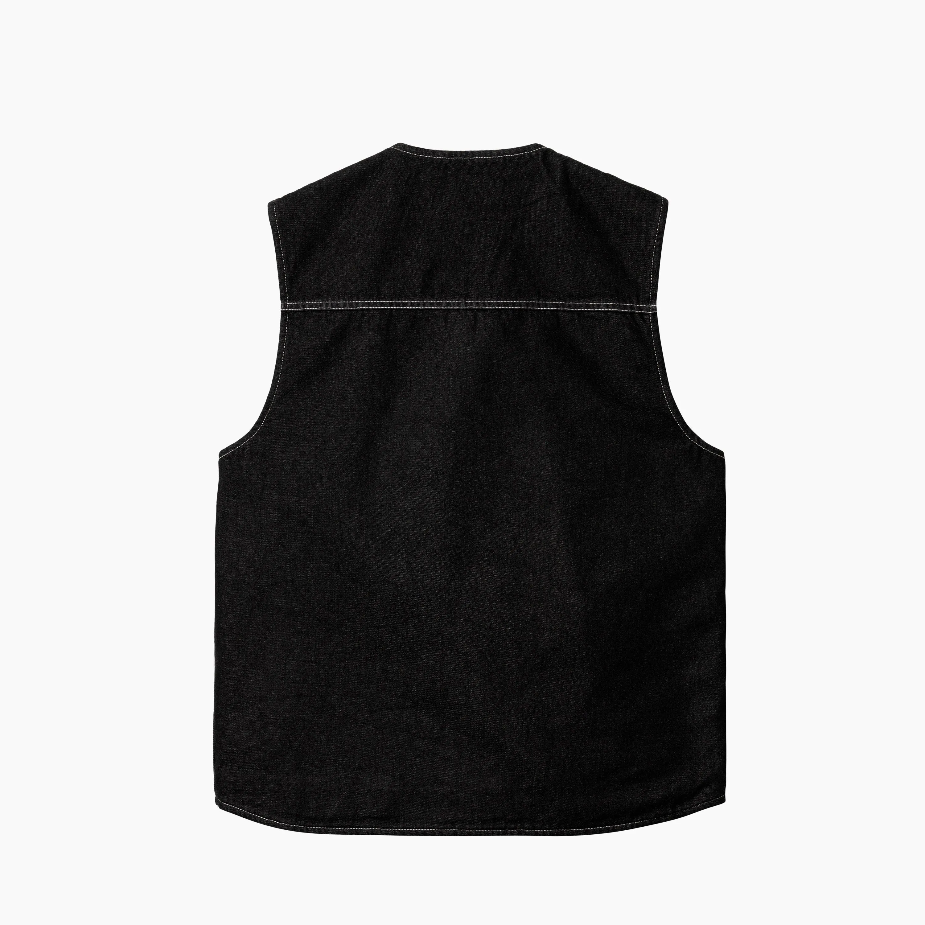 CARHARTT WIP CHORE VEST BLACK ONE WASH - I032704