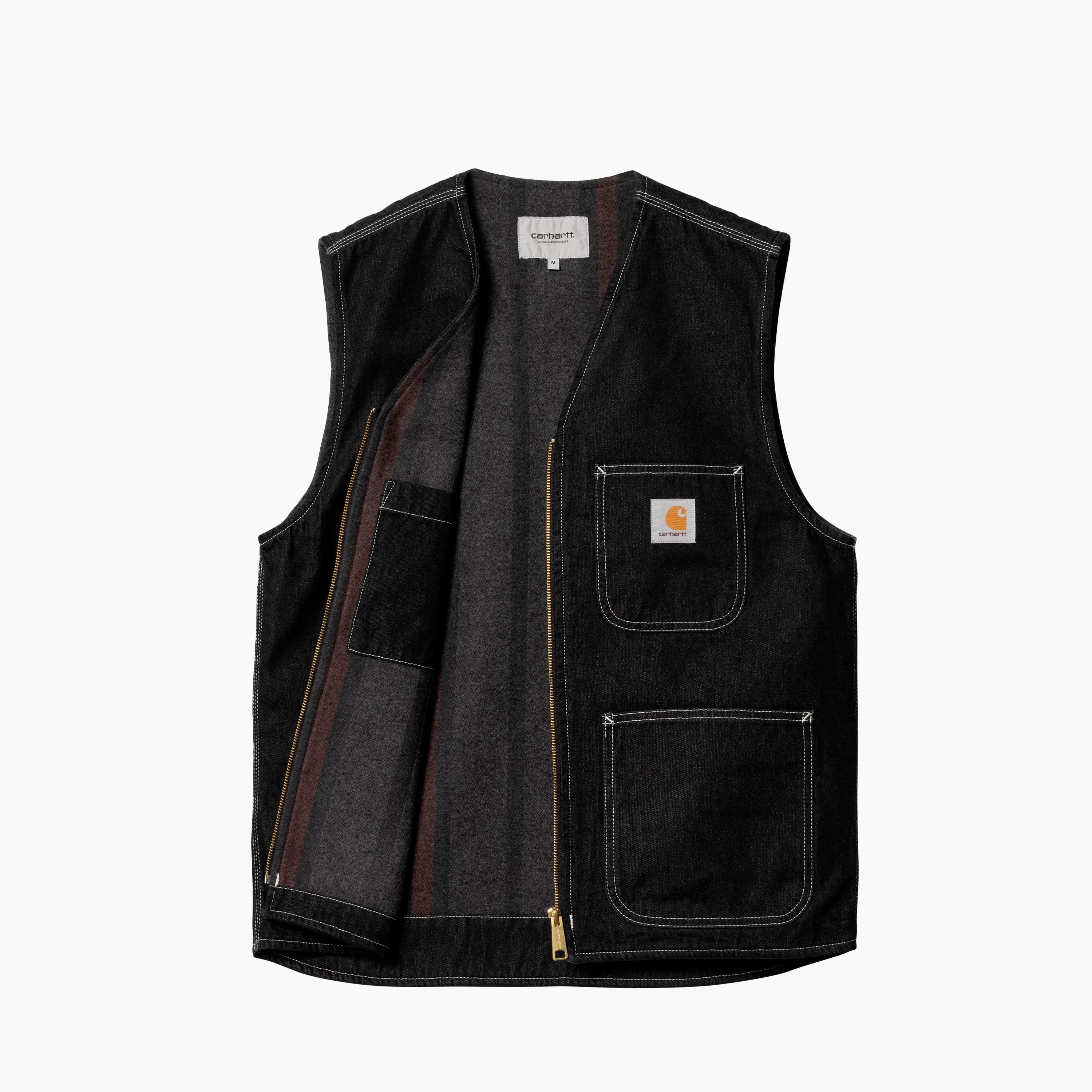 CARHARTT WIP CHORE VEST BLACK ONE WASH - I032704