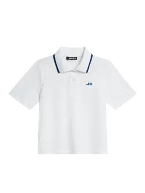 Carina Jacquard Polo / White