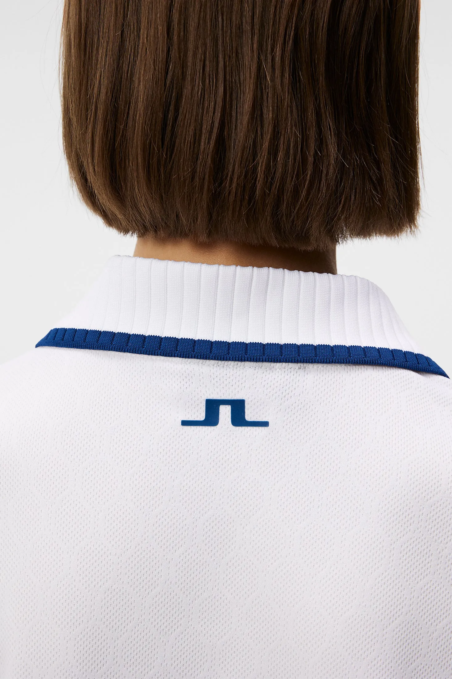 Carina Jacquard Polo / White