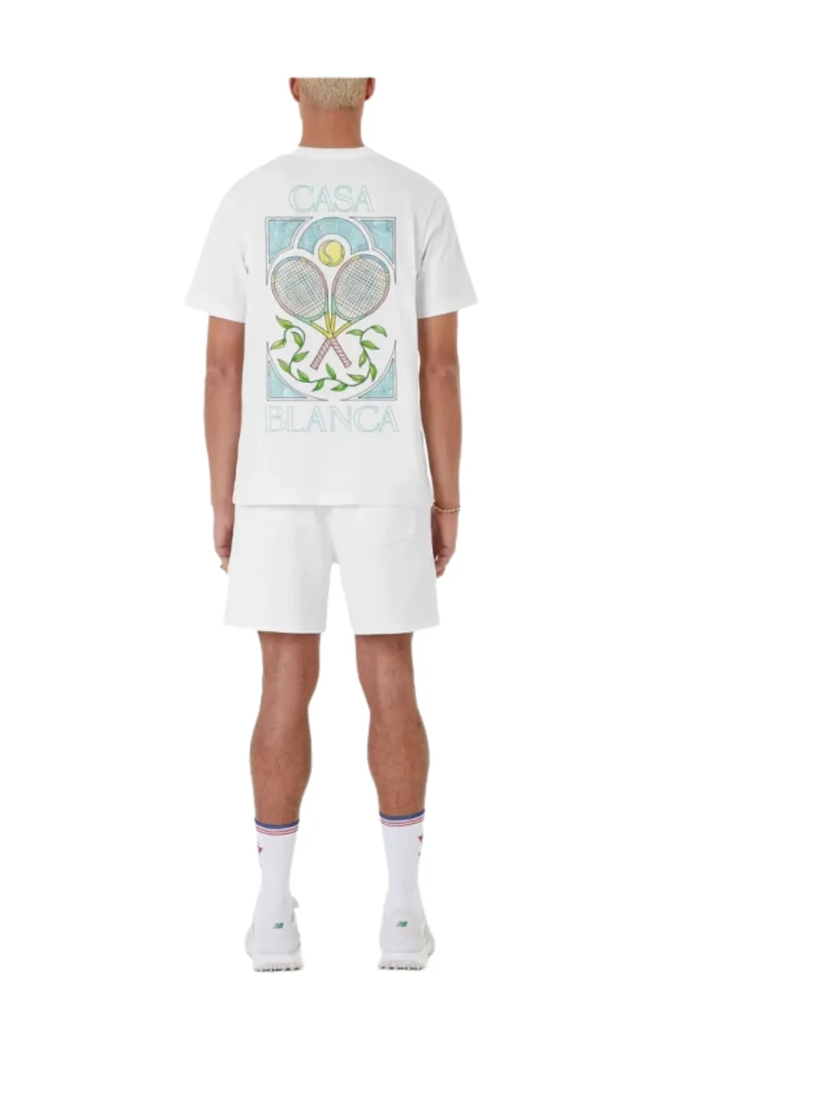 Casablanca T-Shirt Tennis Pastelle Printed White