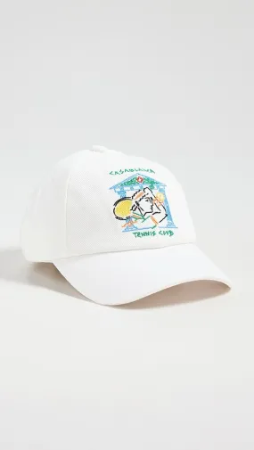 Casablanca   White Twill Crayon Temple Tennis Club Hat 