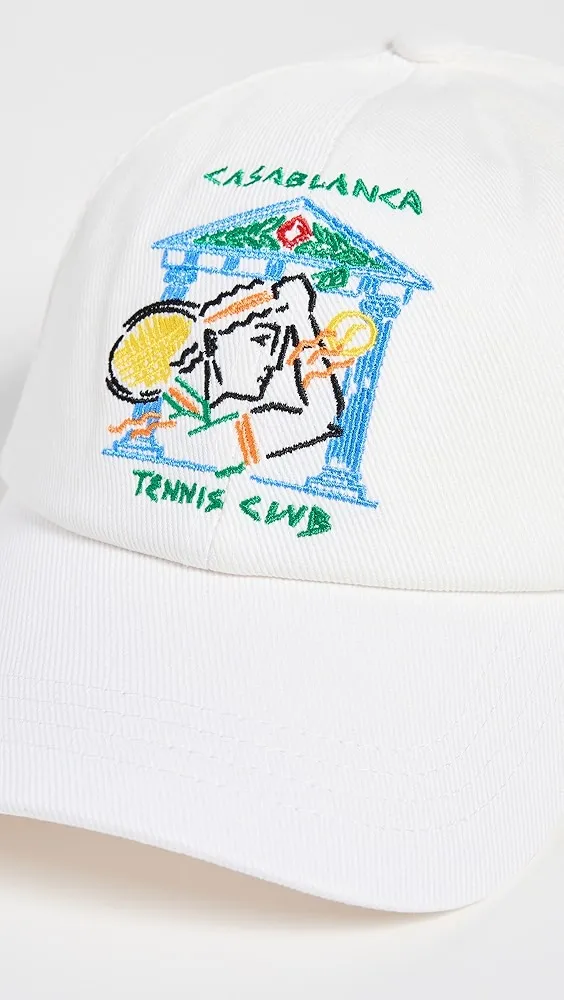 Casablanca   White Twill Crayon Temple Tennis Club Hat 