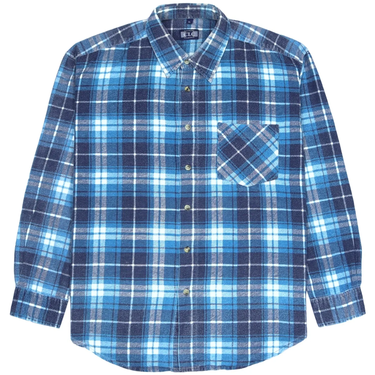 Cavenline Checkered Flannel Shirt Blue Navy