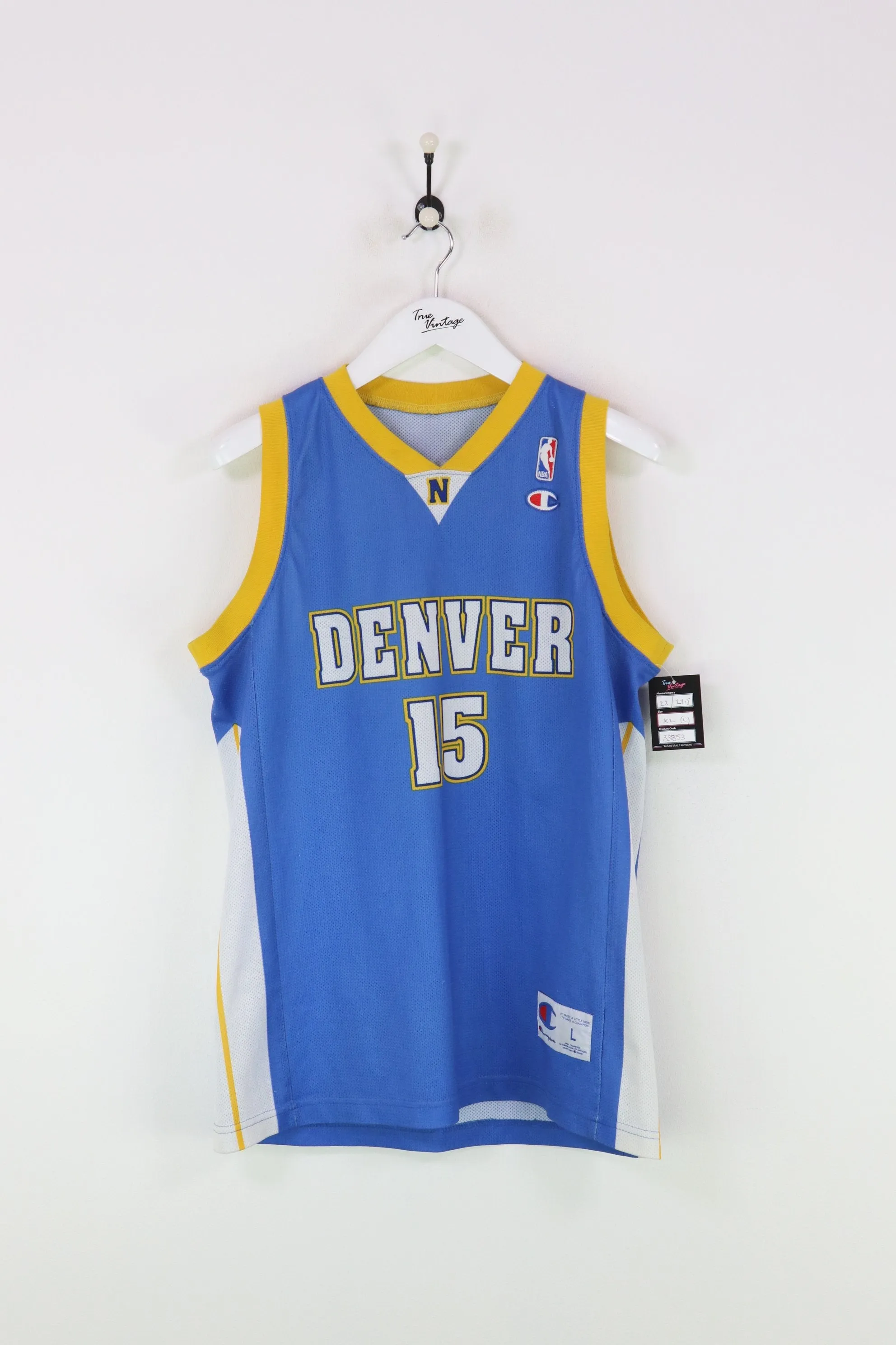 Champion Denver Nuggets Carmelo Anthony Basketball Jersey Blue XL