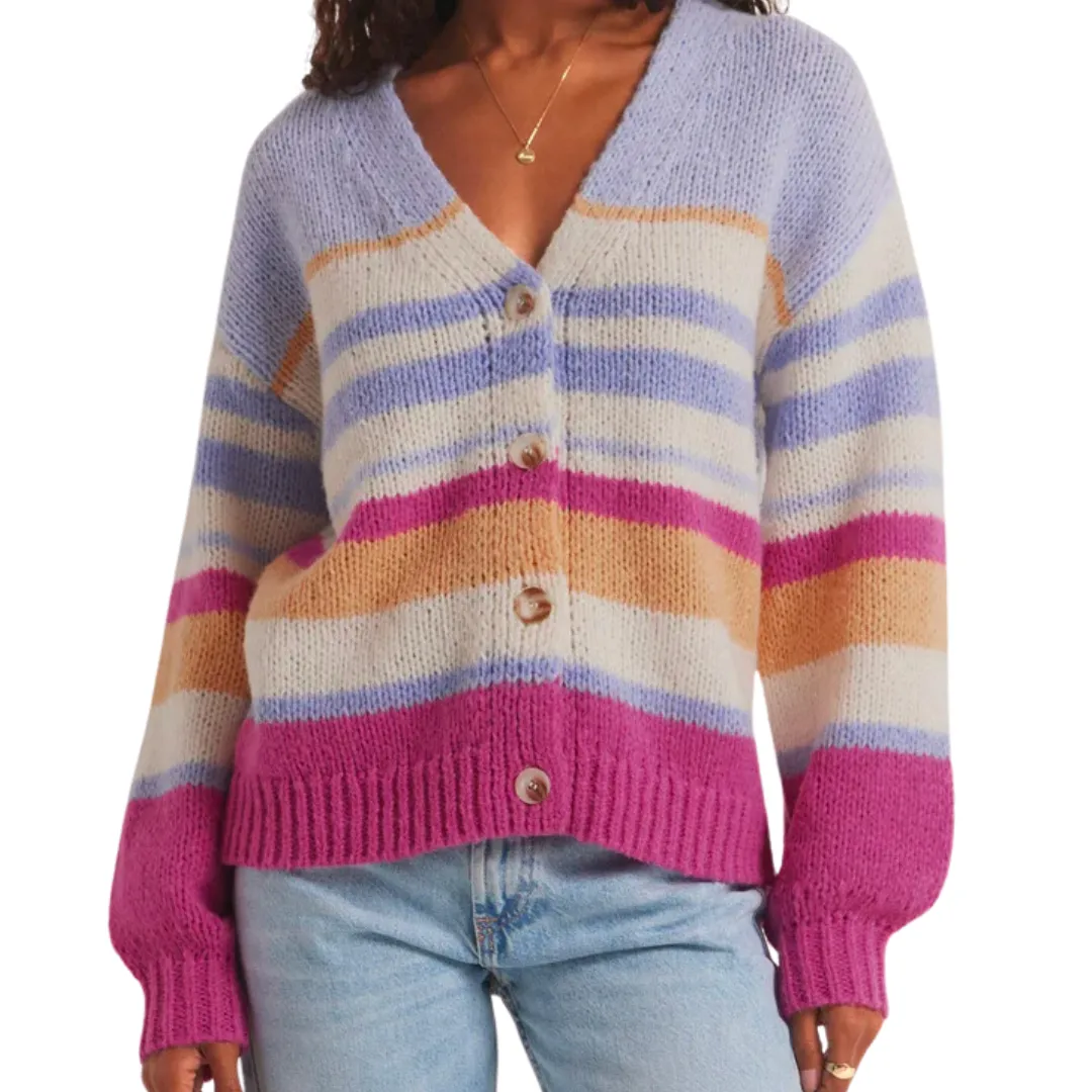 CHASING SUNSETS CARDIGAN HEARTBREAKER PINK