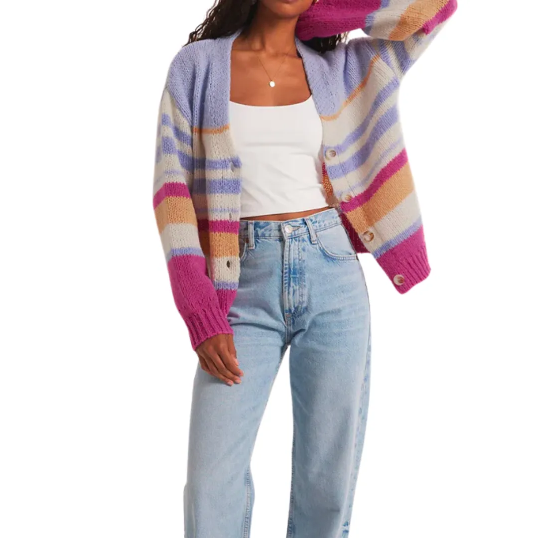 CHASING SUNSETS CARDIGAN HEARTBREAKER PINK