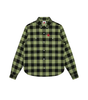 CHECK FLANNEL SHIRT - GREEN