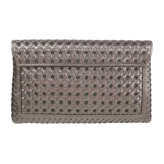 Cheemo Women Gun-Metal Flap Clutch Flap Clutch