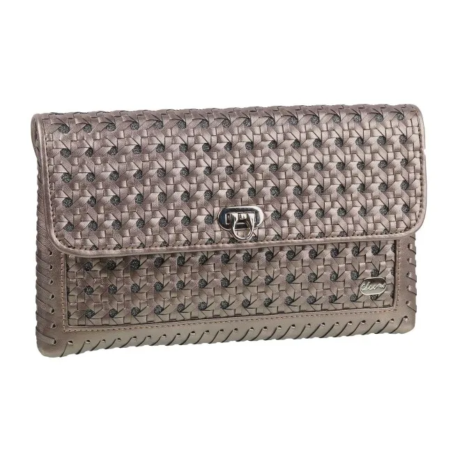 Cheemo Women Gun-Metal Flap Clutch Flap Clutch