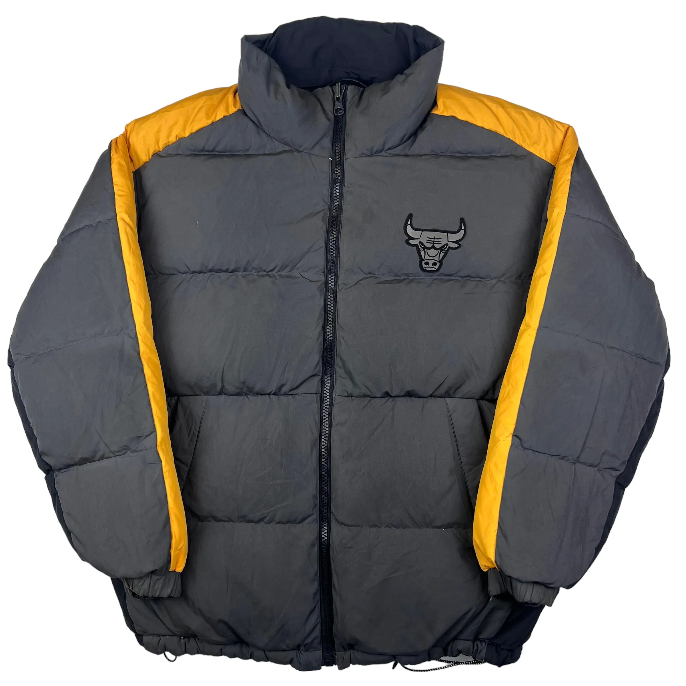 Chicago Bulls Reversible Puffer Jacket Black Yellow