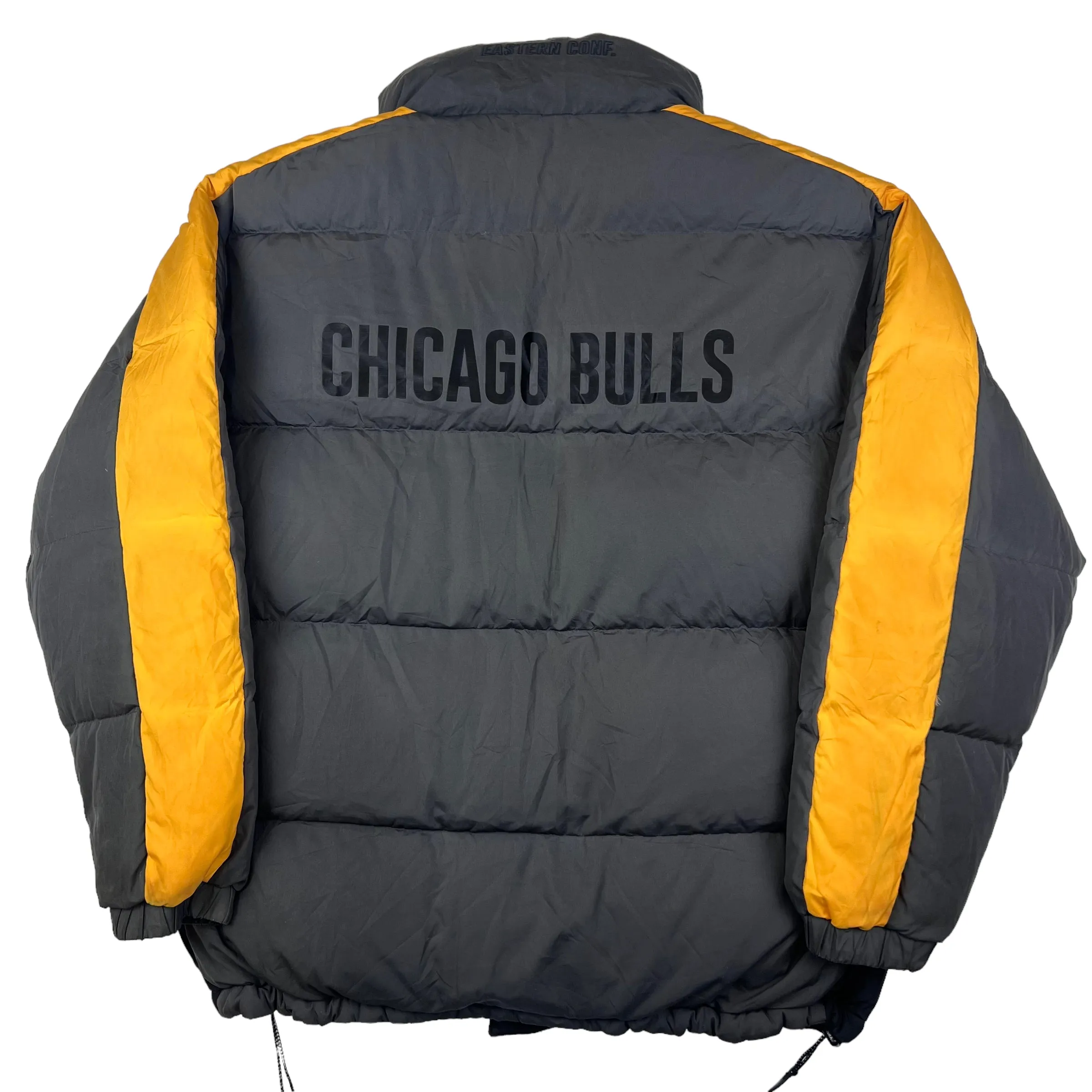 Chicago Bulls Reversible Puffer Jacket Black Yellow