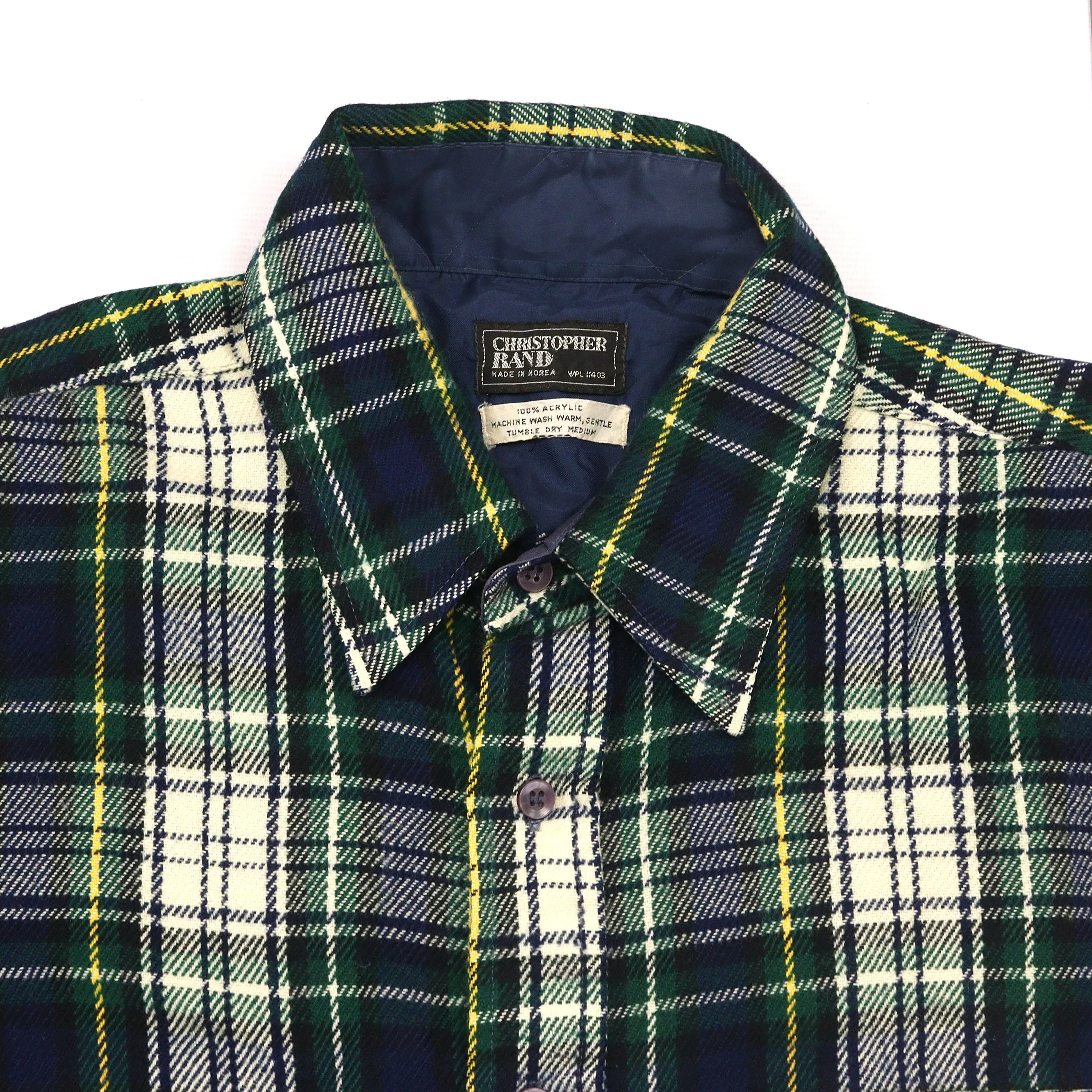 Christopher Rand Checkered Flannel Shirt Navy Green