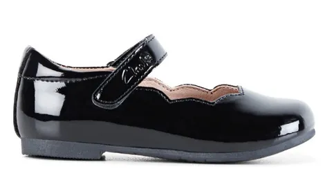 Clarks AUDREY JRN Black Patent