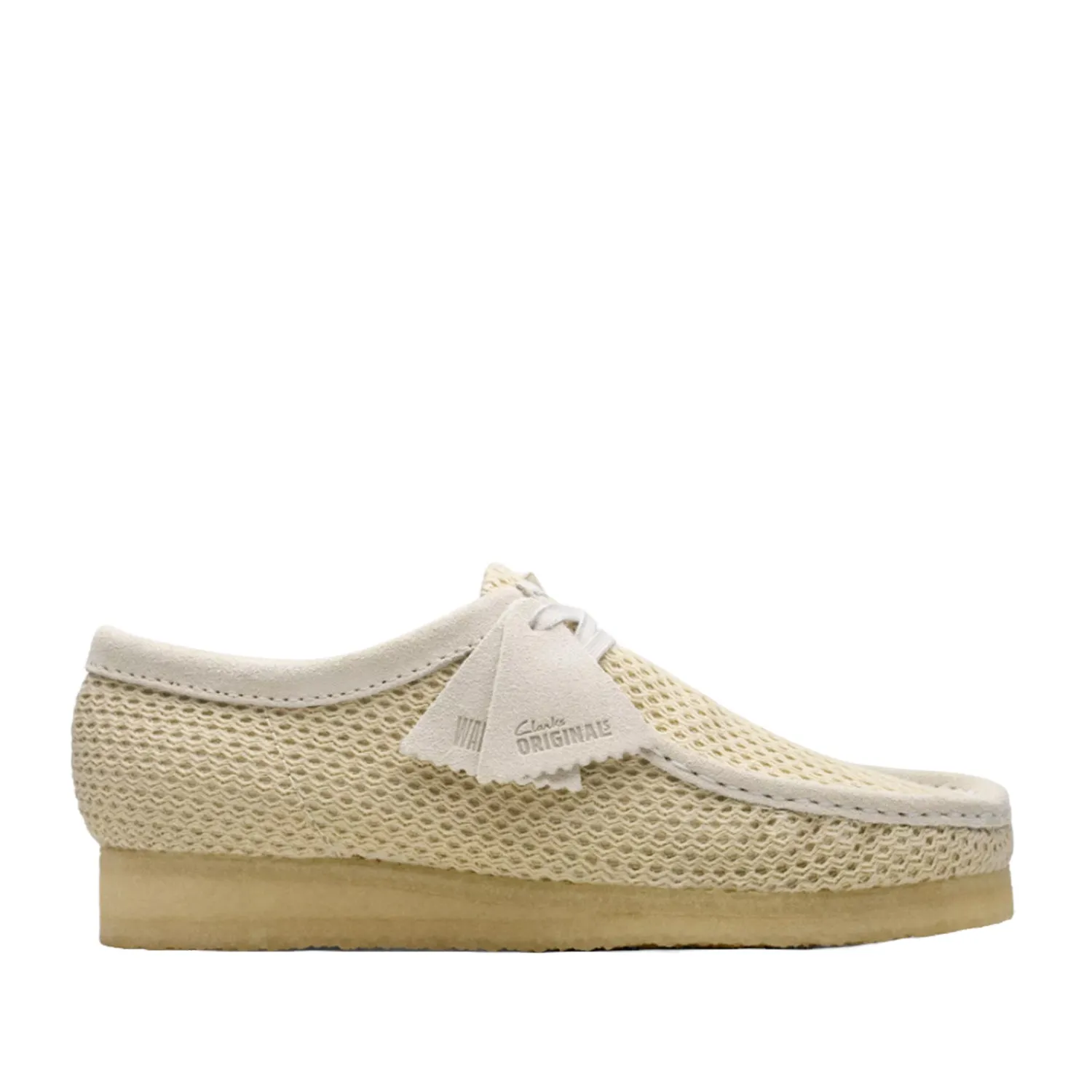 Clarks Men's Wallabee in Off White Mesh