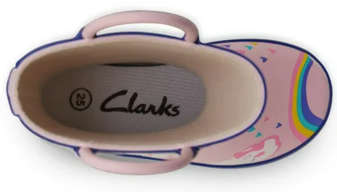 Clarks PLAY GUMBOOTS Pink Rainbows