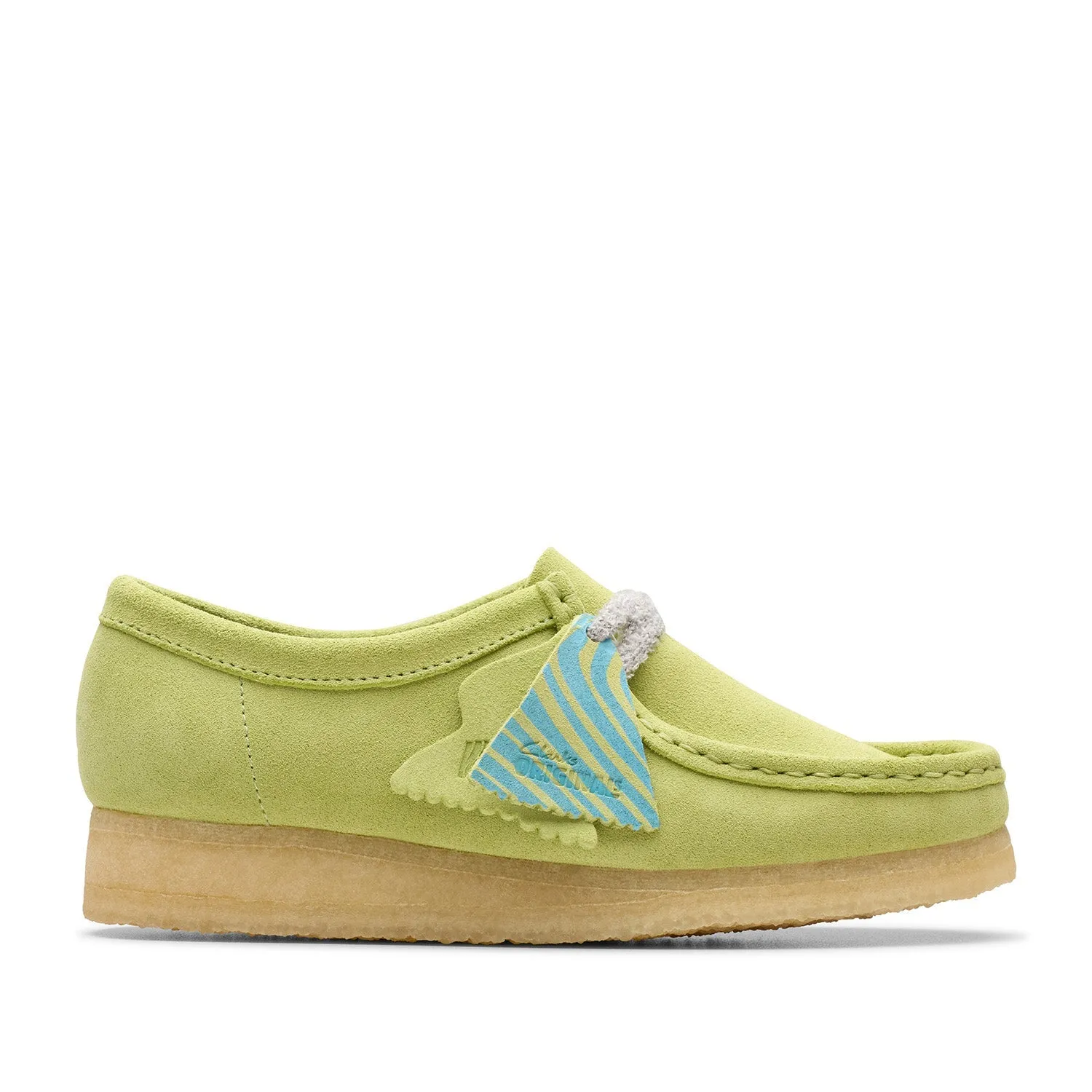 Clarks Women's Wallabee in Pale Lime Suede