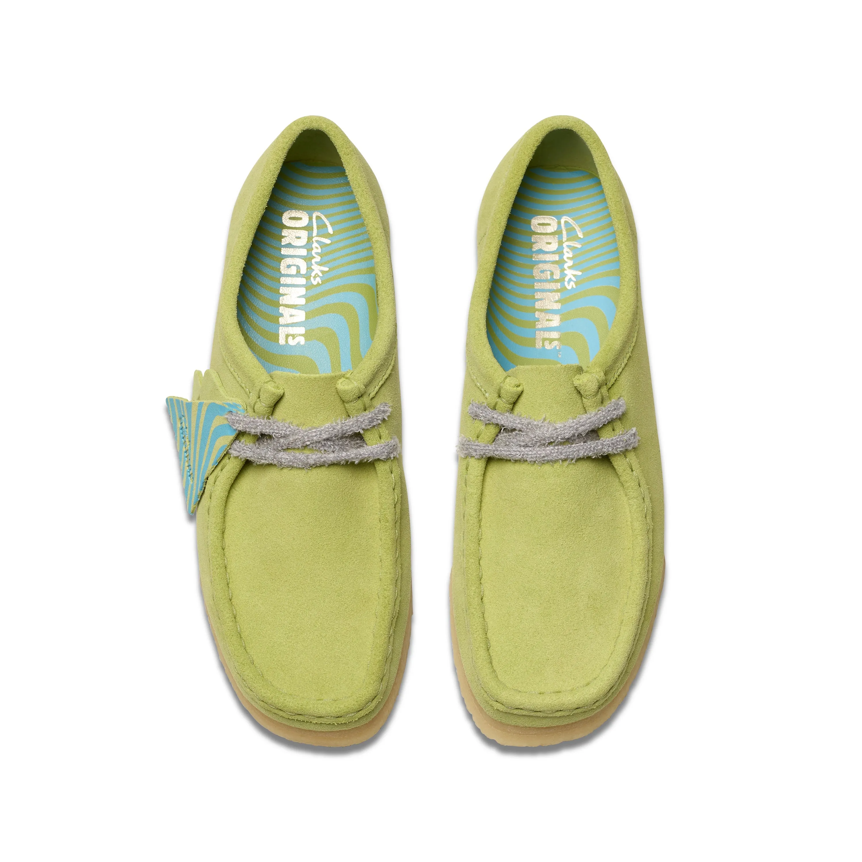 Clarks Women's Wallabee in Pale Lime Suede