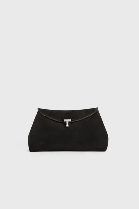 Clutch T-Lock Suede in Espresso