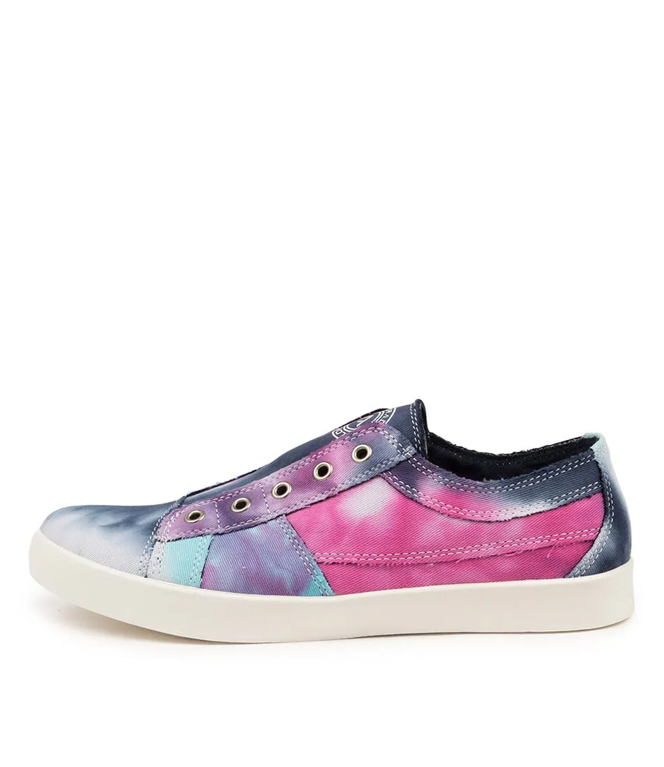 COLORADO Evergreen Denim Multi Tie Dye Canvas Sneakers