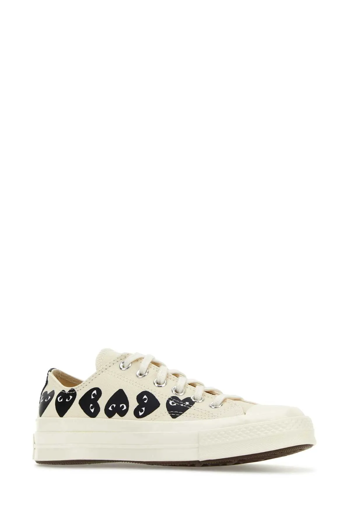 Comme Des Garcons Play Ivory Canvas Comme Des Gar§Ons X Converse Sneakers