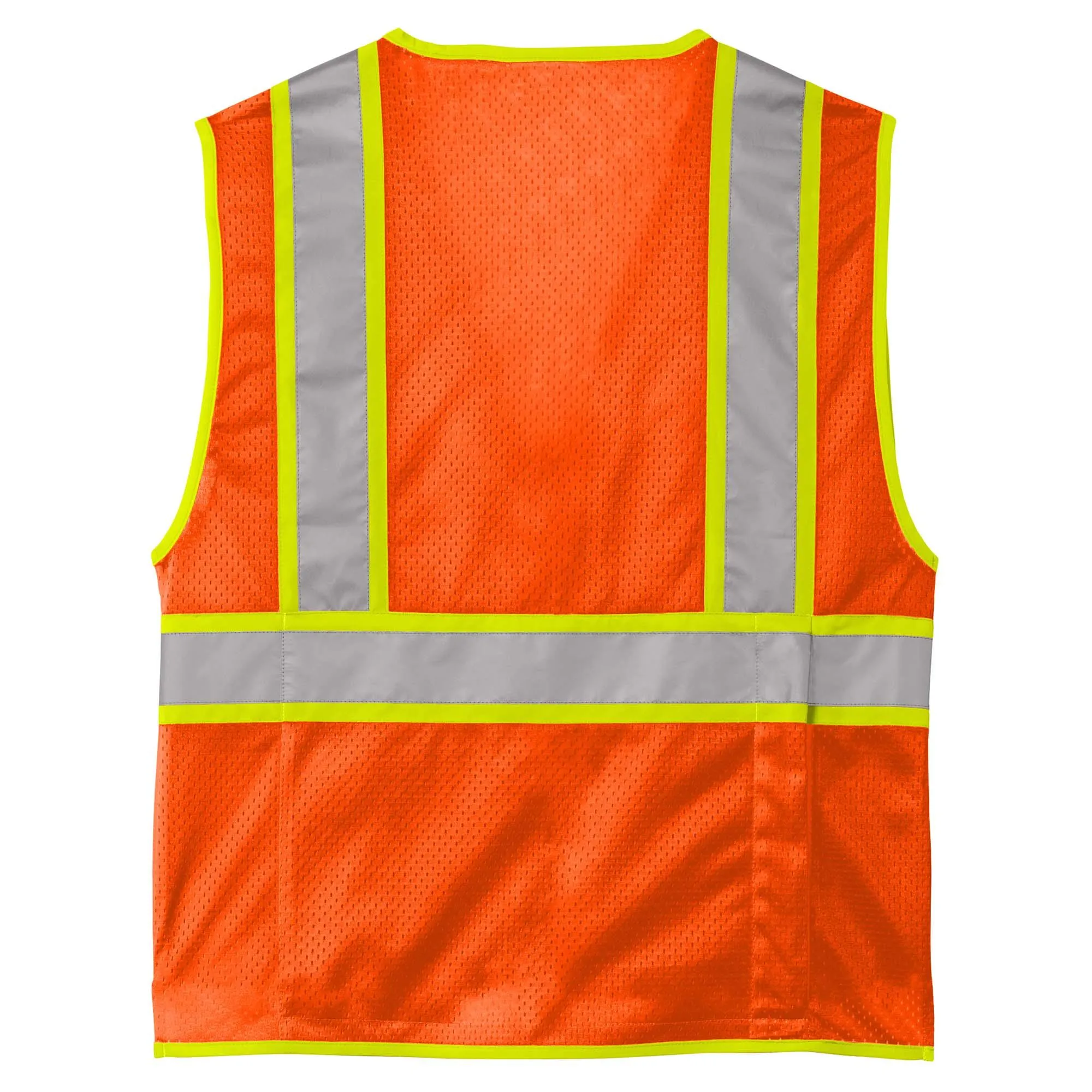 CornerStone CSV105 ANSI 107 Class 2 Surveyor Zippered Two-Tone Vest - Orange