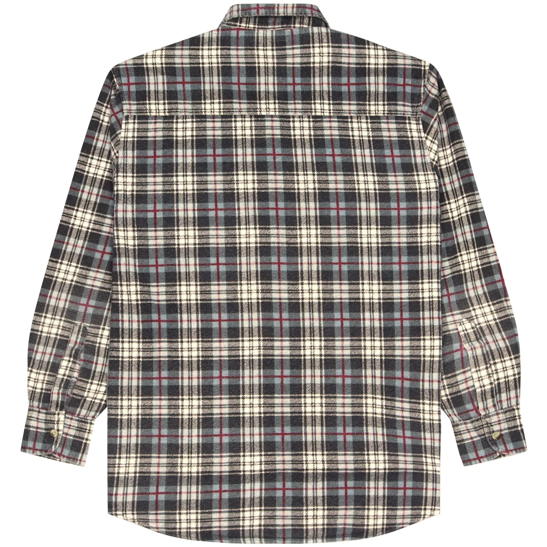 Cotton Country Checkered Flannel Shirt Beige Red Black