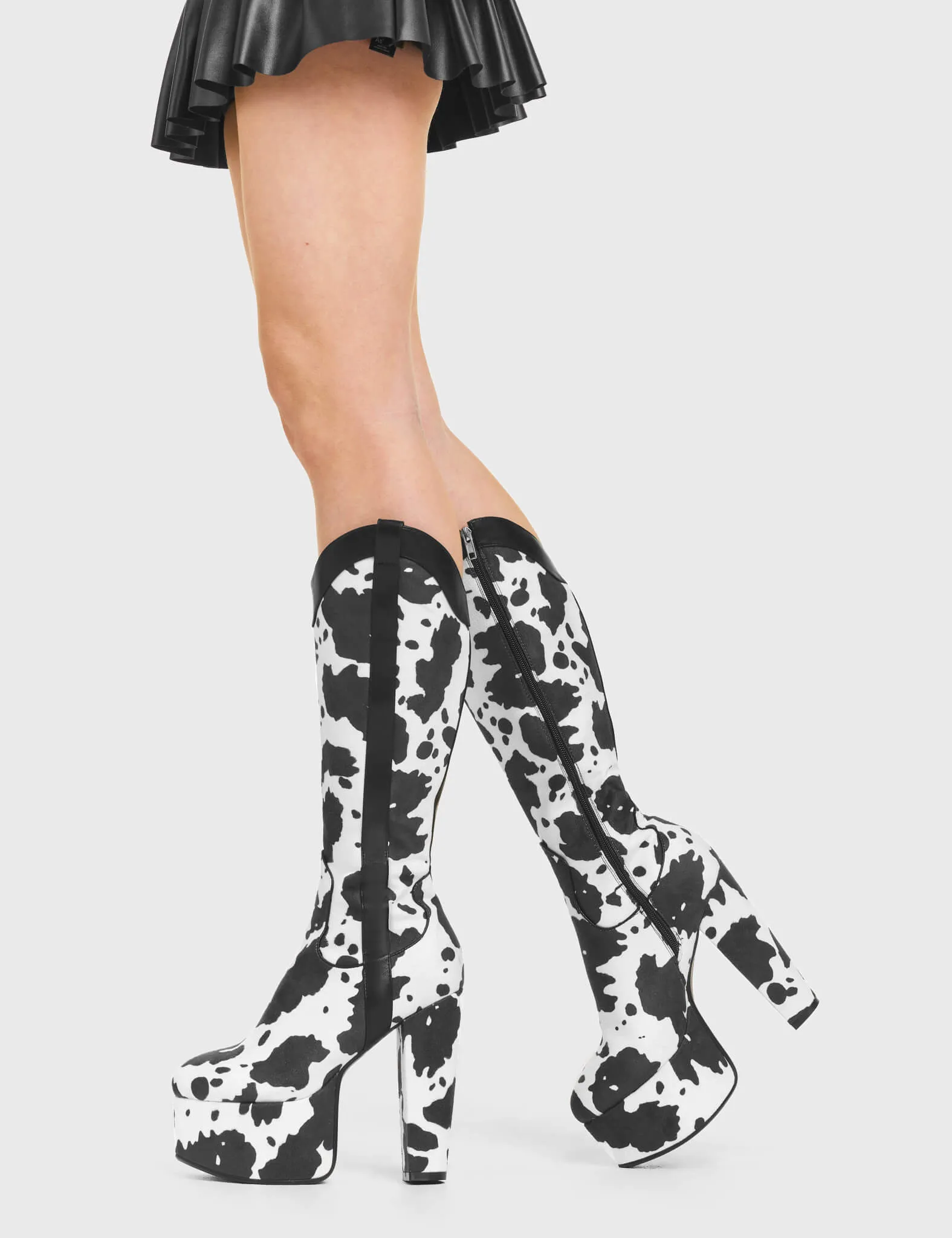 Cowgirl Platform Knee High Boots