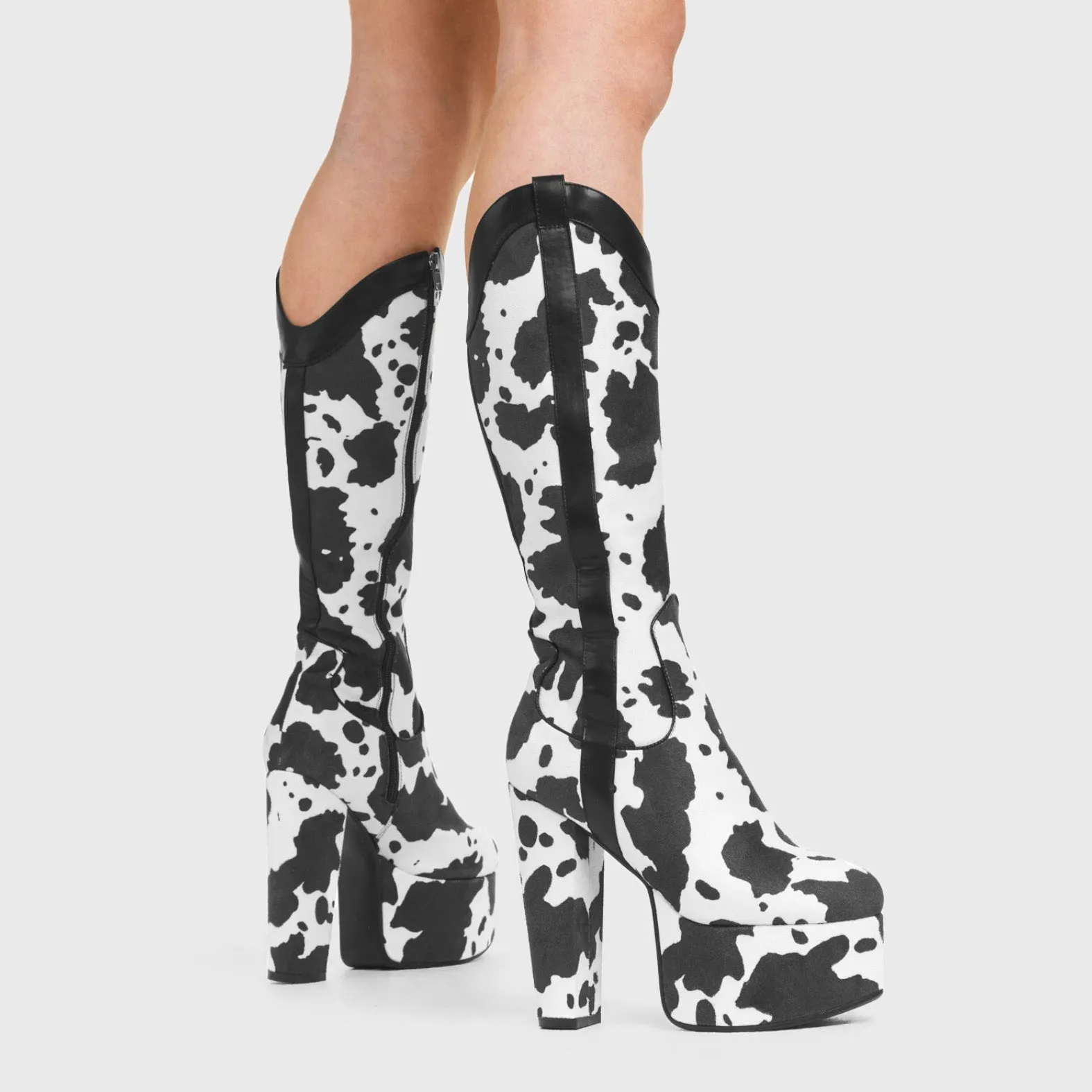 Cowgirl Platform Knee High Boots