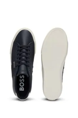 Cupsole lace-up trainers with contrast logo