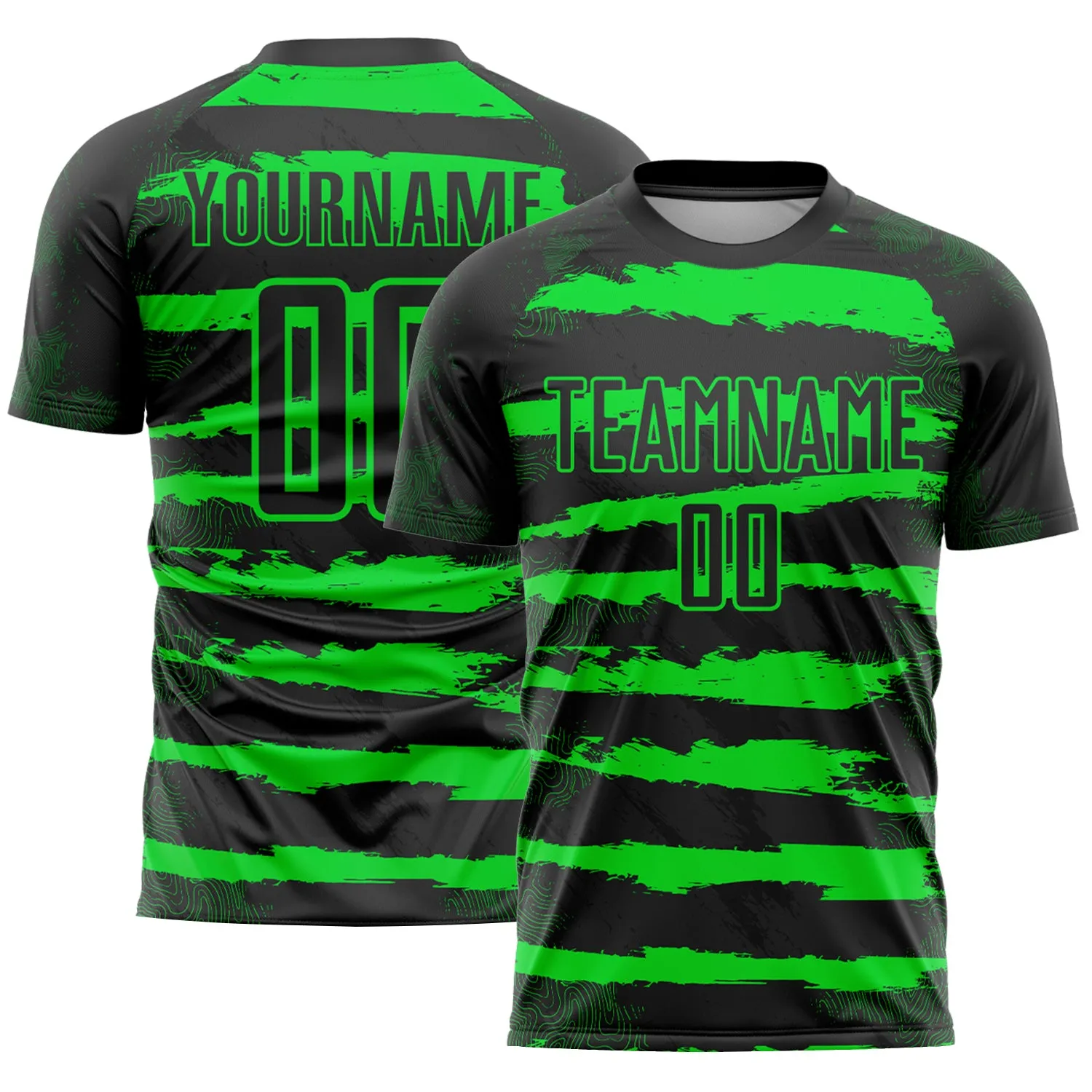 Custom Black Neon Green Sublimation Soccer Uniform Jersey