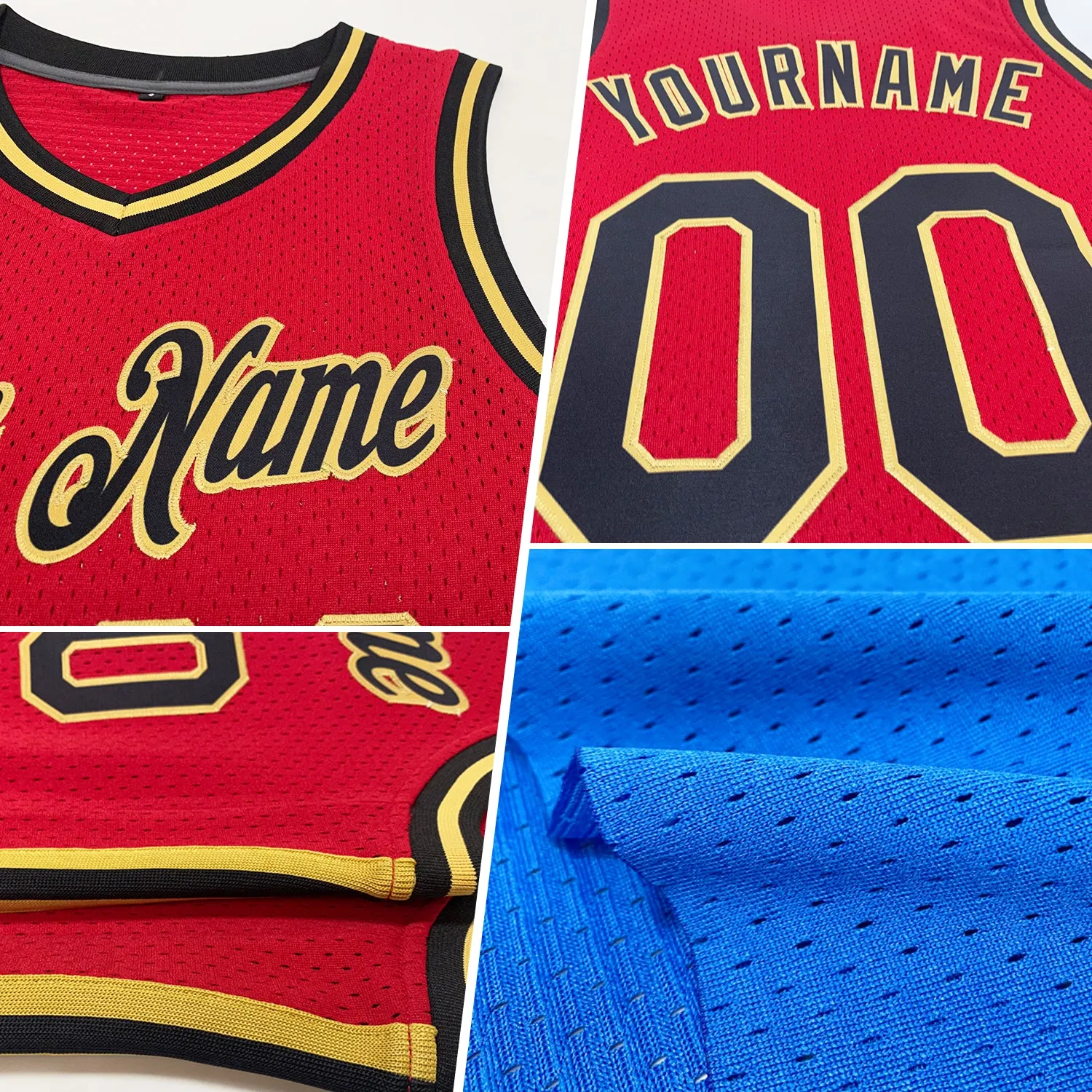 Custom Blue Red-White Authentic Throwback Basketball Jersey