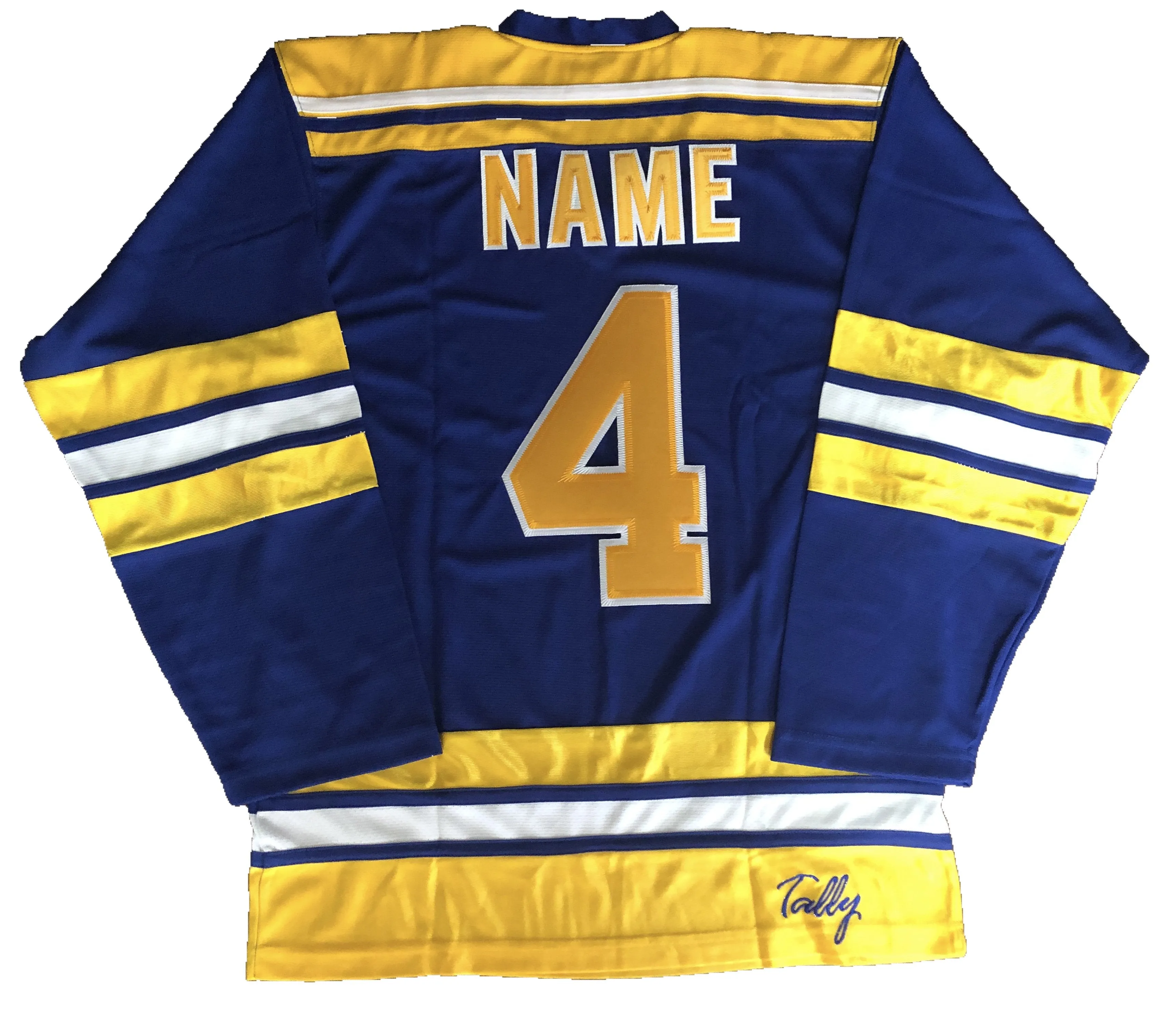 Custom Hockey Jerseys with a Lucky Pucks Embroidered Twill Logo