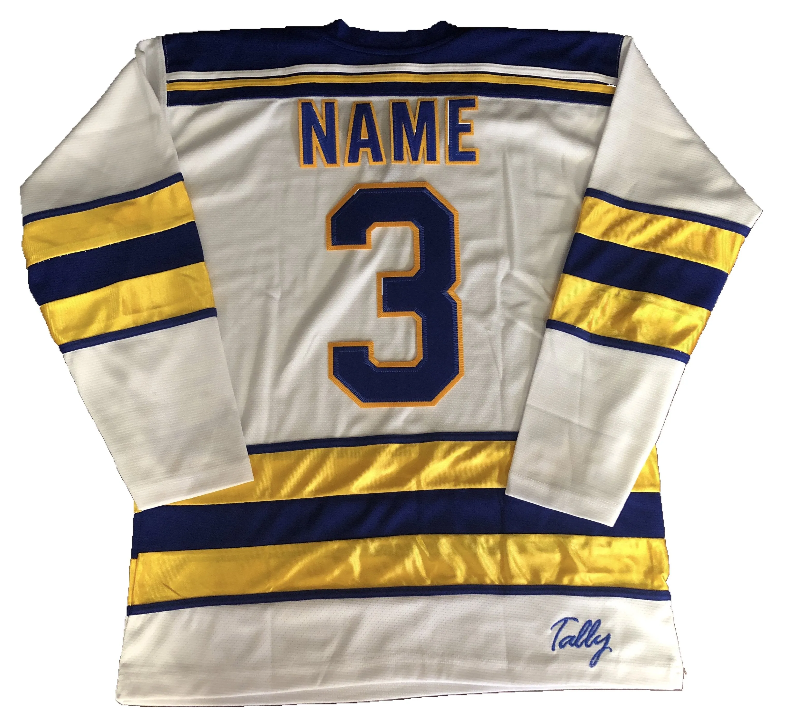 Custom Hockey Jerseys with a Lucky Pucks Embroidered Twill Logo