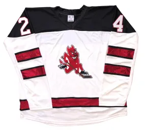 Custom Hockey Jerseys with a Skating Devil Embroidered Twill Logo