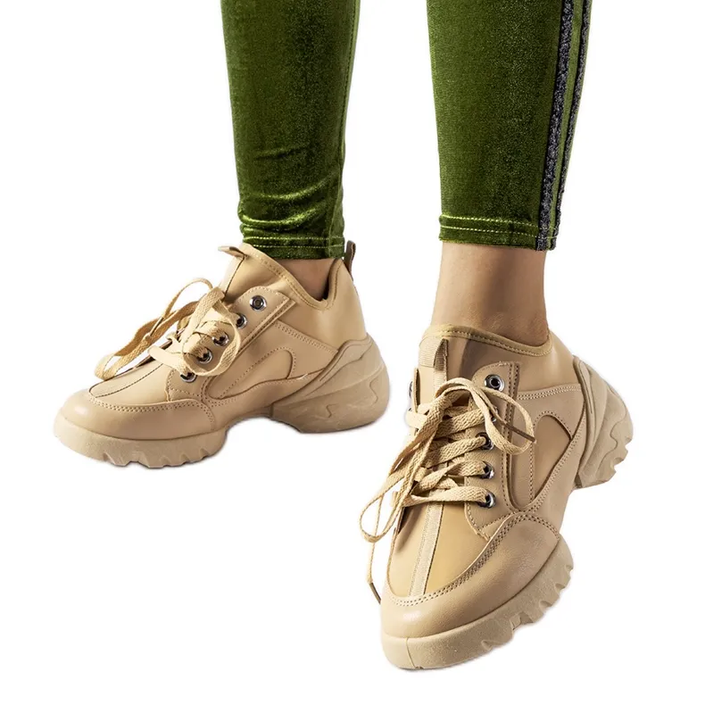 Dark beige sneakers with a flexible Abal upper