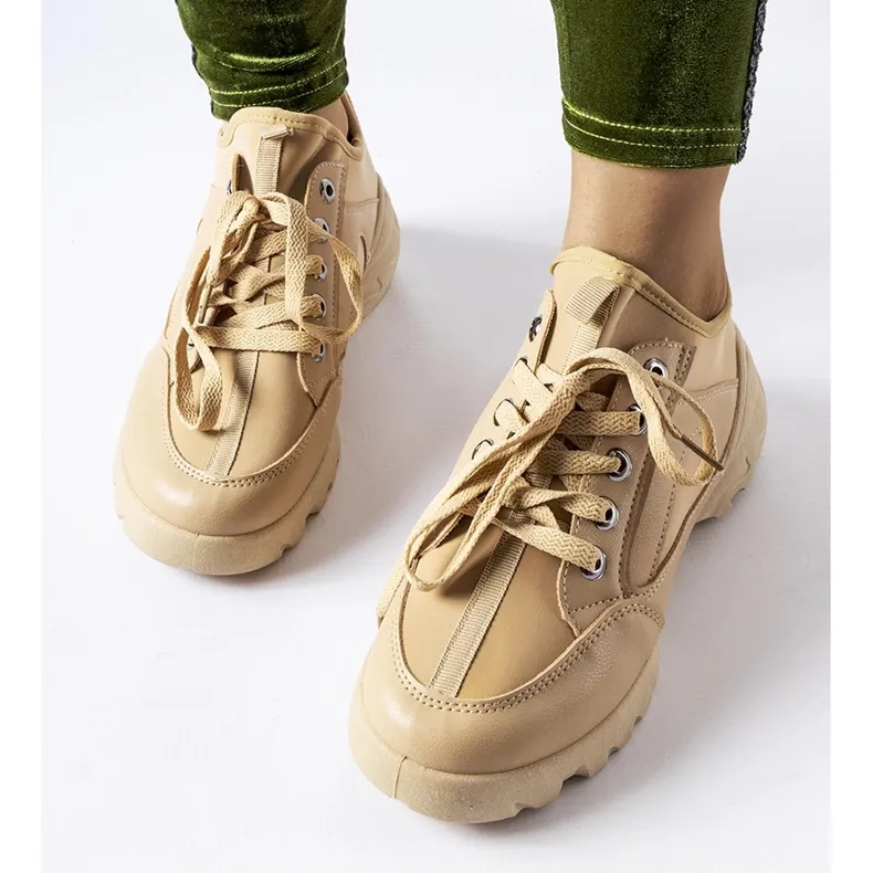 Dark beige sneakers with a flexible Abal upper