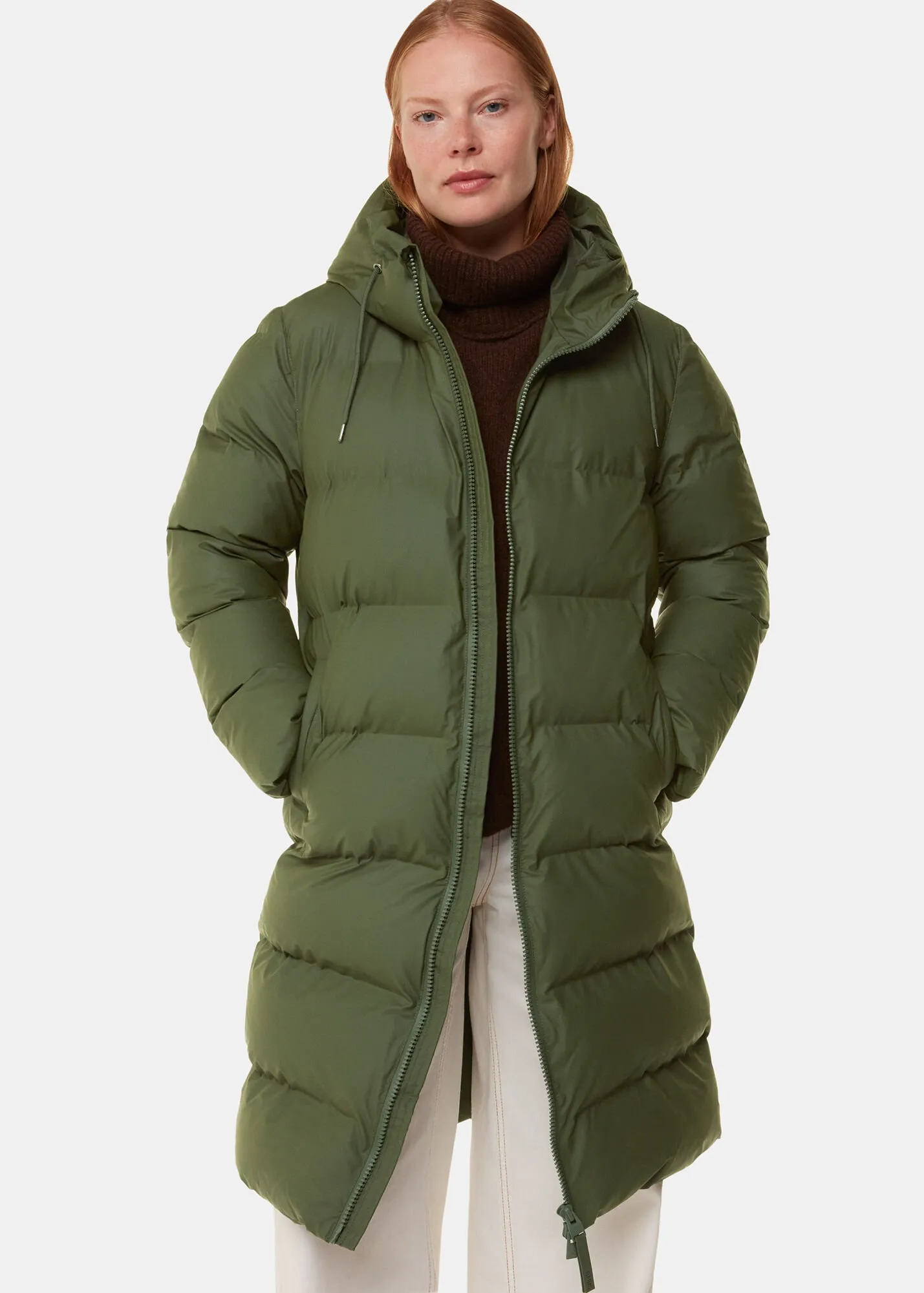 Dark Green Rains Alta Longer Puffer