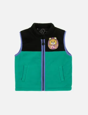 Daruma Bear Print Reversible Fleece Vest