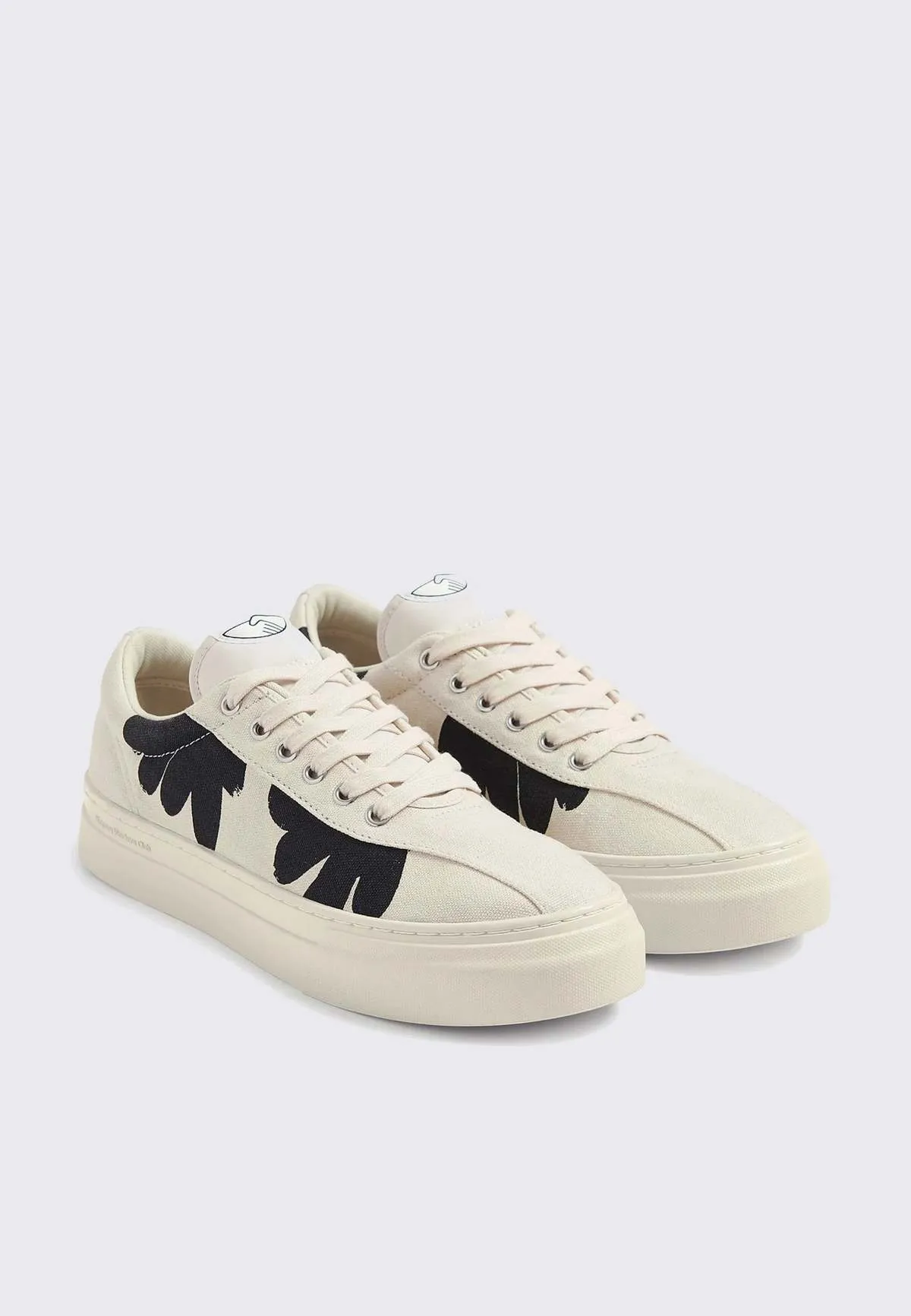 Dellow Cup Shroom Hands Canvas Sneakers - Ecru/Black