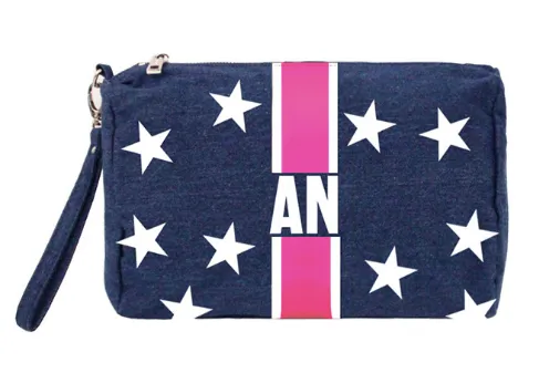 Denim Pouch/Clutch w/ Stars