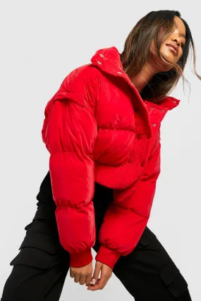 Detachable Sleeve Crop Puffer