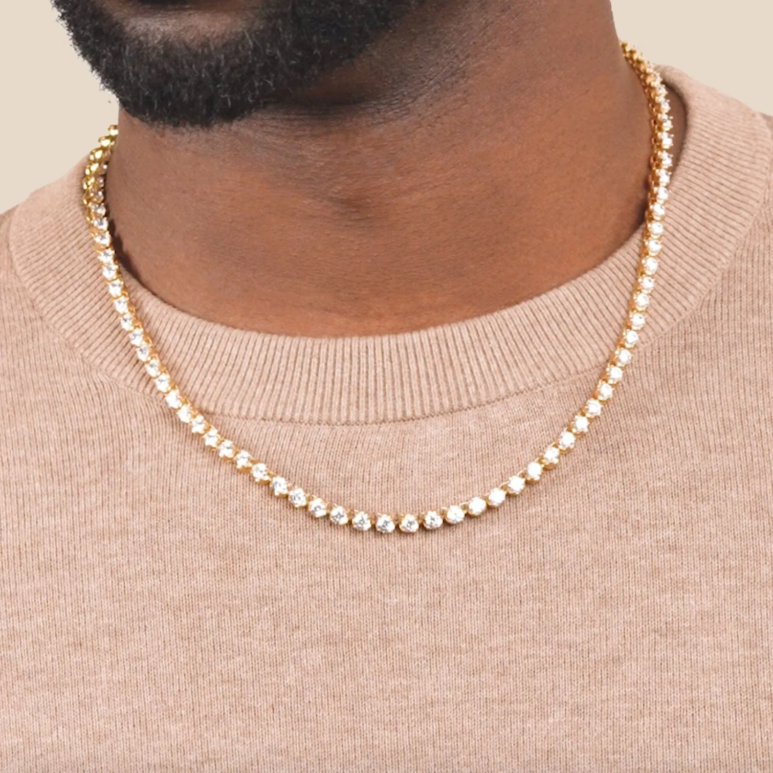 Diamond Buttercup Tennis Gold Chain 4mm